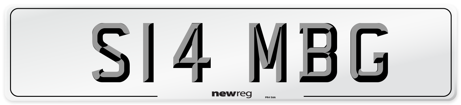 S14 MBG Number Plate from New Reg